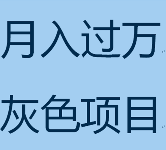 黑户上岸灰色月收入过万项目大全